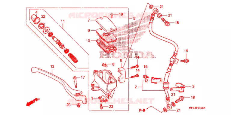 LEVIER DE GUIDON - CABLE - COMMODO Honda MOTO 750 SHADOW 2009  VT750C2F9