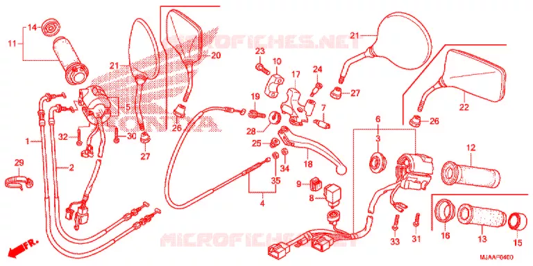 LEVIER DE GUIDON - CABLE - COMMODO Honda MOTO 750 SHADOW 2013  VT750CD