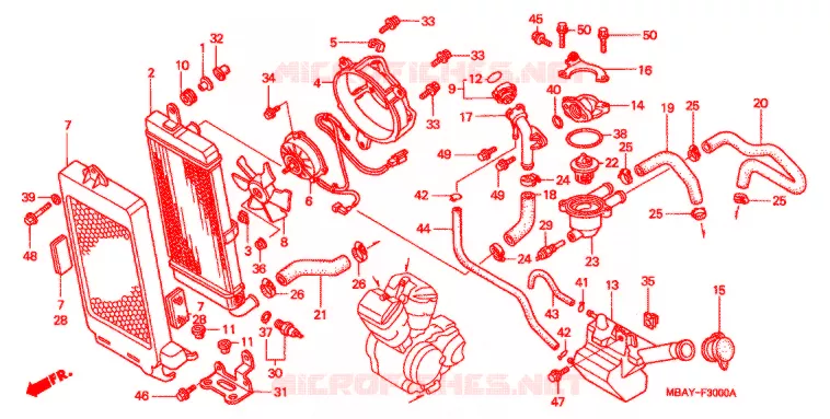 RADIATEUR Honda MOTO 750 SHADOW 2001  VT750CD21