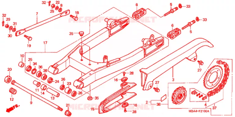 BRAS OSCILLANT Honda MOTO 750 SHADOW 1998  VT750CD2W