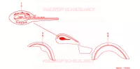 AUTOCOLLANTS (VT750CDA/CDB/CDC) pour Honda SHADOW VT 750 DELUXE ACE Black monochrome paint scheme de 2003