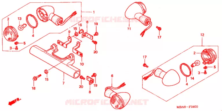 CLIGNOTANT Honda MOTO 750 SHADOW 2003  VT750CDA3