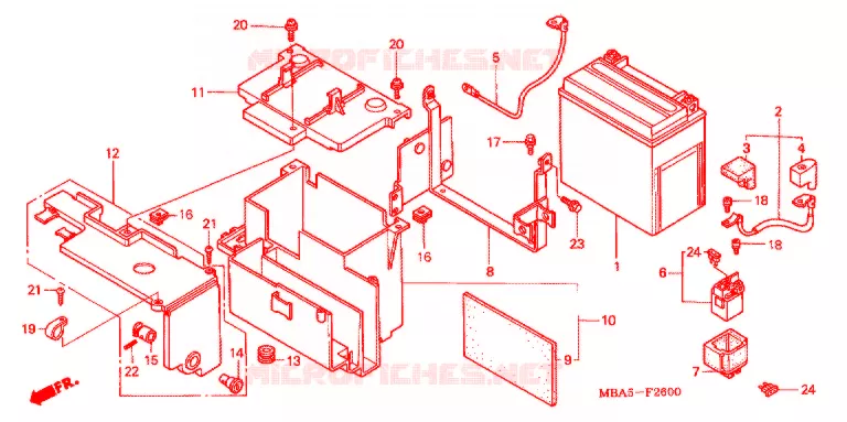 BATTERIE Honda MOTO 750 SHADOW 2002  VT750CDB2