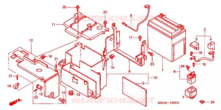 BATTERIE Honda MOTO 750 SHADOW 2002  VT750CDD2