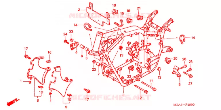 CADRE Honda MOTO 750 SHADOW 2002  VT750CDD2