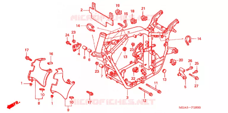 CADRE Honda MOTO 750 SHADOW 2002  VT750CDD2