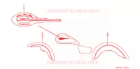 AUTOCOLLANTS (VT750CDD) pour Honda SHADOW VT 750 DELUXE ACE Candy Orange/Orange Motif paint scheme de 2003