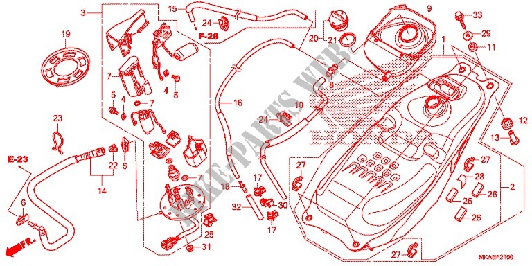 RESERVOIR A CARBURANT   POMPE A ESSENCE pour Honda NC 750 INTEGRA S de 2017