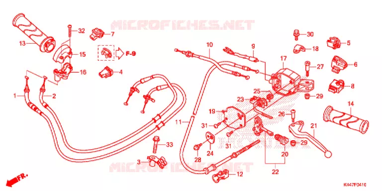 LEVIER DE GUIDON - CABLE - COMMODO Honda SCOOTER 110 VISION 2017  NSC110MPDH