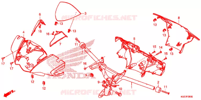 GUIDON - CARENAGE Honda SCOOTER 300 SH 2017  SH300ASH