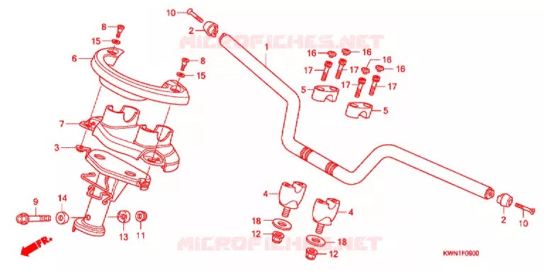 GUIDON - CARENAGE Honda SCOOTER 125 PCX 2010  WW125EX2A