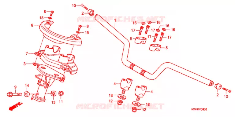 GUIDON - CARENAGE Honda SCOOTER 125 PCX 2013  WW125EX2D