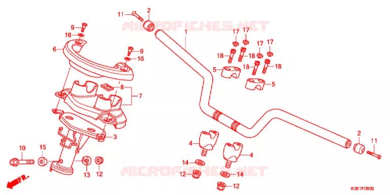 GUIDON - CARENAGE Honda ATV 500 FOURTRAX 2017  TRX500FM6H