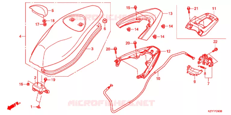 SELLE - POIGNEE ARRIERE Honda SCOOTER 150 PCX 2012  WW150C