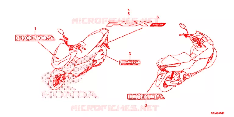 AUTOCOLLANTS Honda SCOOTER 150 PCX 2016  WW150F