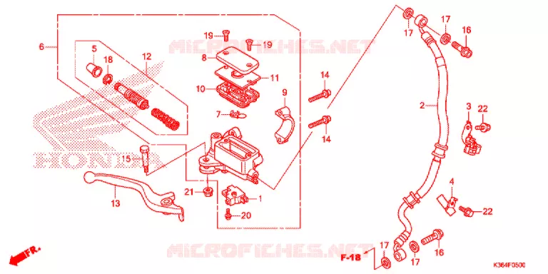 MAITRE CYLINDRE DE FREIN AVANT Honda SCOOTER 150 PCX 2016  WW150F