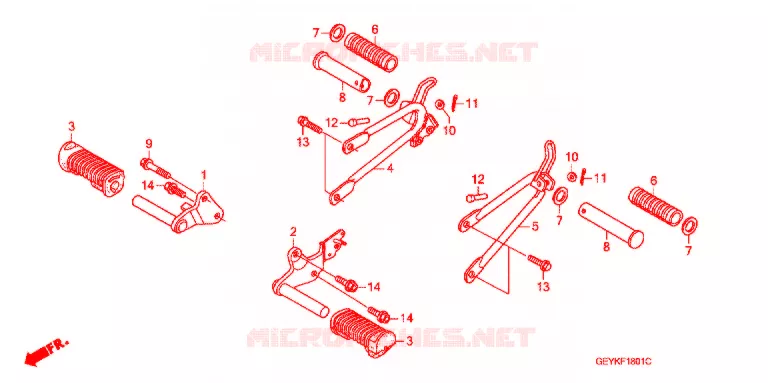 REPOSE PIED (XZ100) Honda MOTO 100 APE 2011  XZ1009
