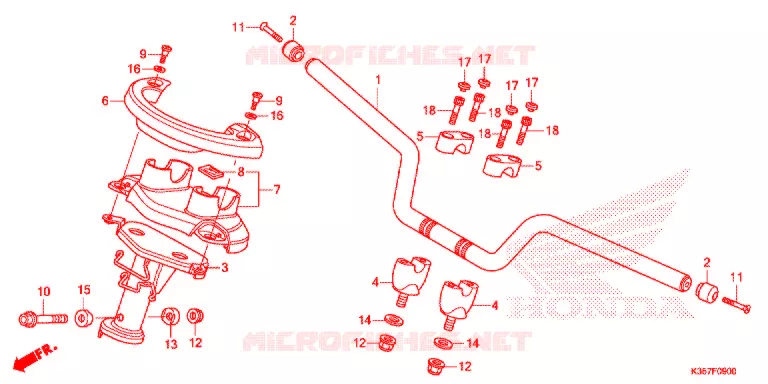 GUIDON - CARENAGE Honda SCOOTER 125 PCX 2017  WW125EX2H