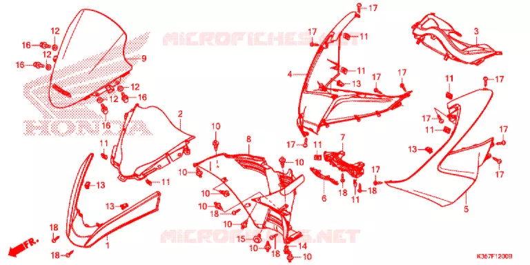 CARENAGE AVANT Honda SCOOTER 125 PCX 2017  WW125EX2H