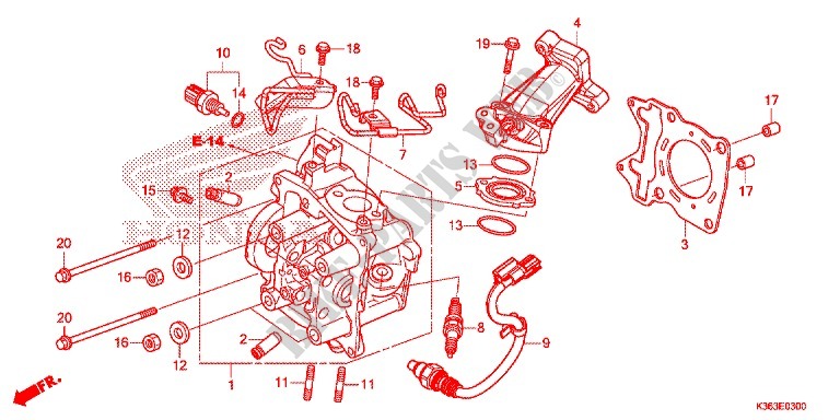 CULASSE pour Honda PCX 150 SPECIAL EDITION de 2017
