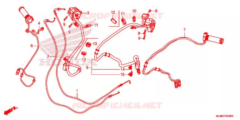 COMMODO - LEVIER - CABLE Honda MOTO 800 CROSSRUNNER 2018  VFR800XH