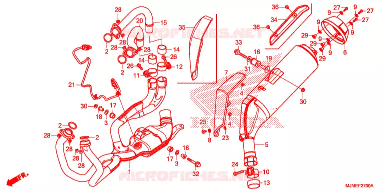 SILENCIEUX D'ECHAPPEMENT Honda MOTO 800 CROSSRUNNER 2017  VFR800XH