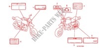 ETIQUETTE DE PRECAUTIONS pour Honda APE 50 DELUXE Front brake disk de 2011