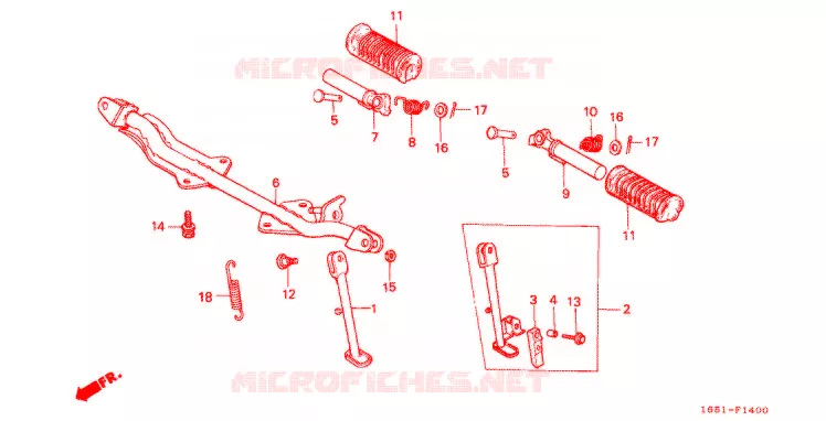 REPOSE PIED Honda MOTO 50 MONKEY 1982  Z50JC_IV_M