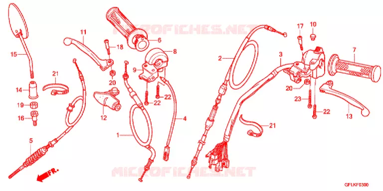 LEVIER DE GUIDON - CABLE - COMMODO Honda MOTO 50 MONKEY 2017  Z50JG_M