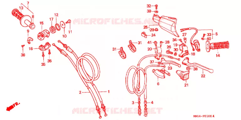 COMMODOS - POIGNEES Honda MOTO 600 XR 1995  XR600RS