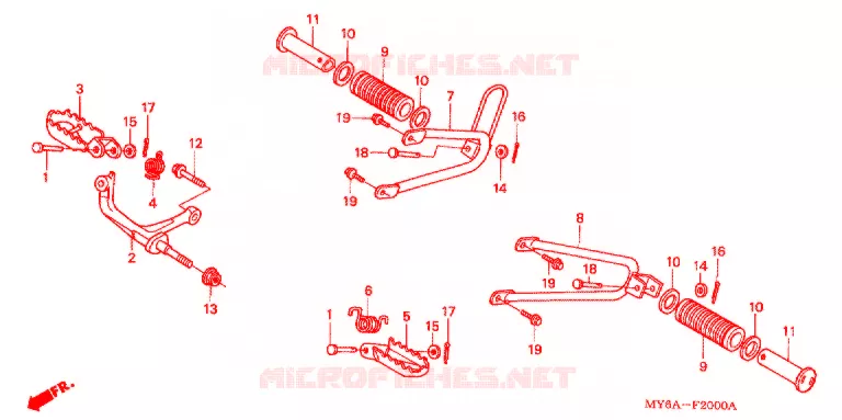 REPOSE PIED Honda MOTO 650 XR 2005  XR650L5