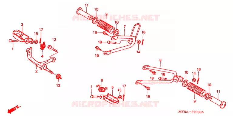 REPOSE PIED Honda MOTO 650 XR 2006  XR650L6