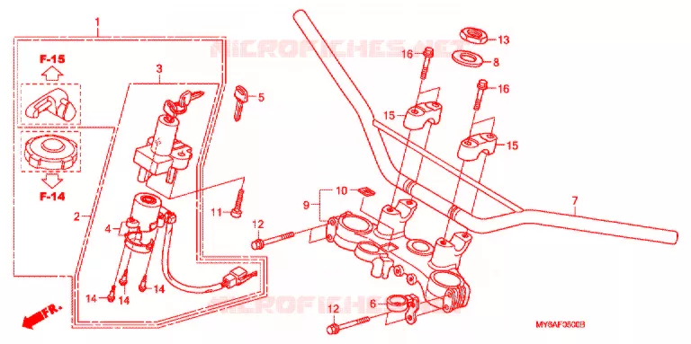 GUIDON Honda MOTO 650 XR 2008  XR650L8