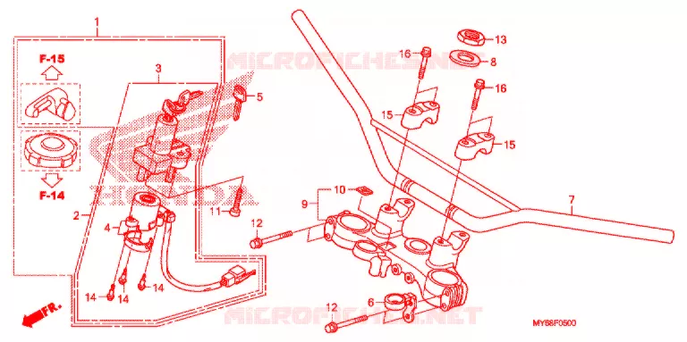 GUIDON Honda MOTO 650 XR 2010  XR650L9