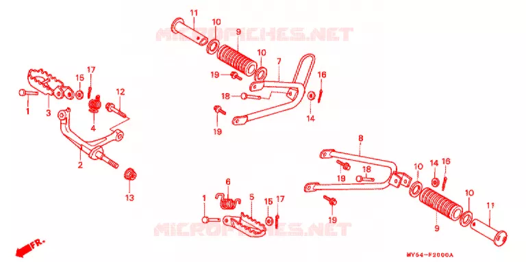 REPOSE PIED Honda MOTO 650 XR 1995  XR650LS