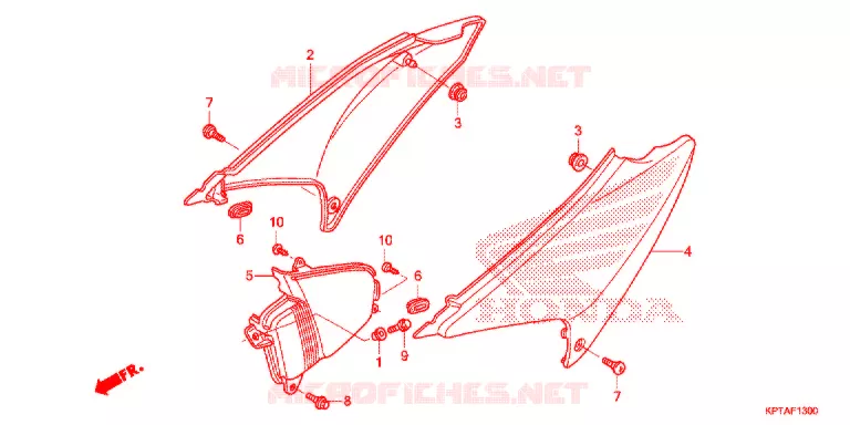 COUVERCLES LATERAUX Honda MOTO 150 CRF 2015  CRF150FF