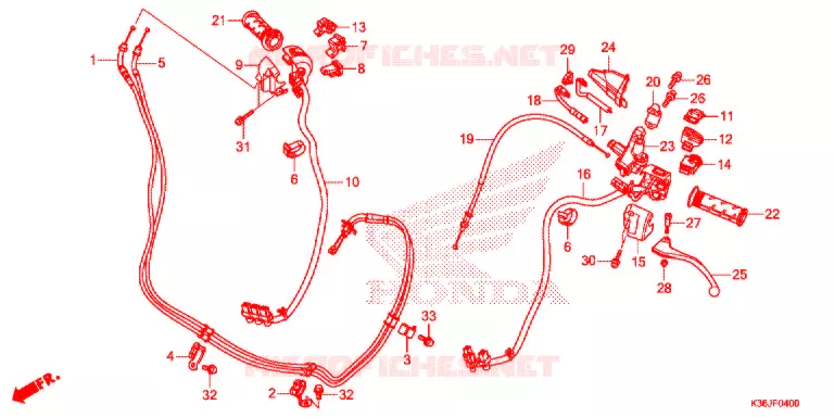 LEVIER DE GUIDON - CABLE - COMMODO Honda SCOOTER 150 PCX 2018  WW150EXJ