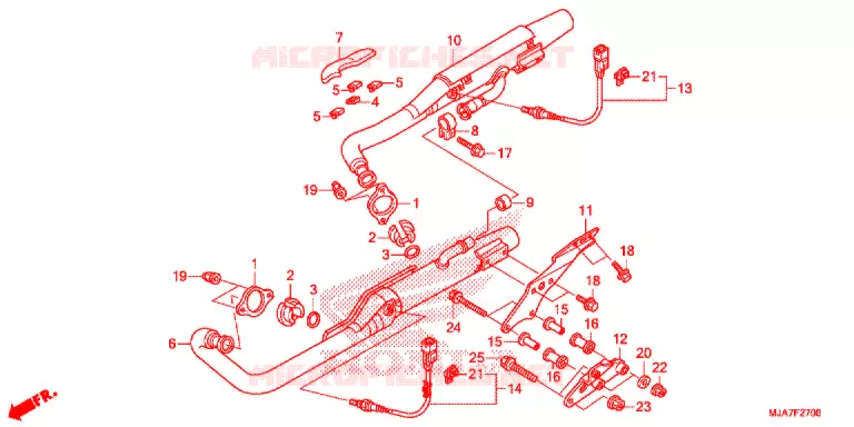 SILENCIEUX D'ECHAPPEMENT Honda MOTO 750 SHADOW 2019  VT750CSJ
