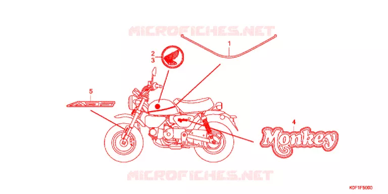 AUTOCOLLANTS Honda MOTO 125 MONKEY 2019  Z125MK