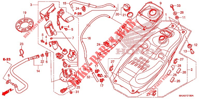RESERVOIR A CARBURANT   POMPE A ESSENCE pour Honda NC 750 INTEGRA S de 2018