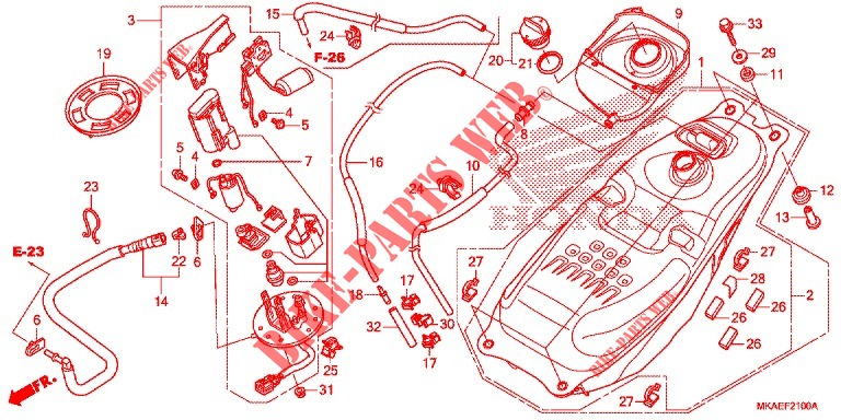 RESERVOIR A CARBURANT   POMPE A ESSENCE pour Honda NC 750 INTEGRA de 2018