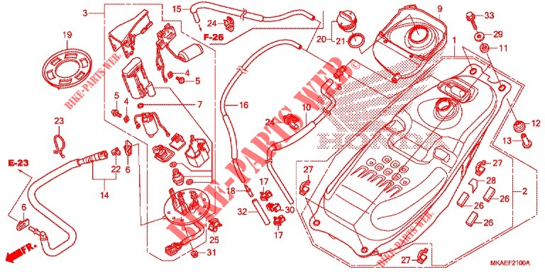 RESERVOIR A CARBURANT   POMPE A ESSENCE pour Honda NC 750 INTEGRA 35KW de 2018