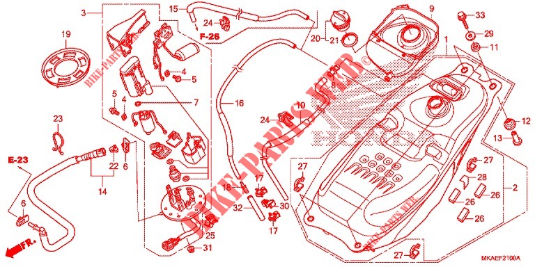 RESERVOIR A CARBURANT   POMPE A ESSENCE pour Honda NC 750 INTEGRA 35KW de 2018