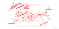 AUTOCOLLANTS pour Honda CB 300 F CHROMOSPHERE RED de 2019