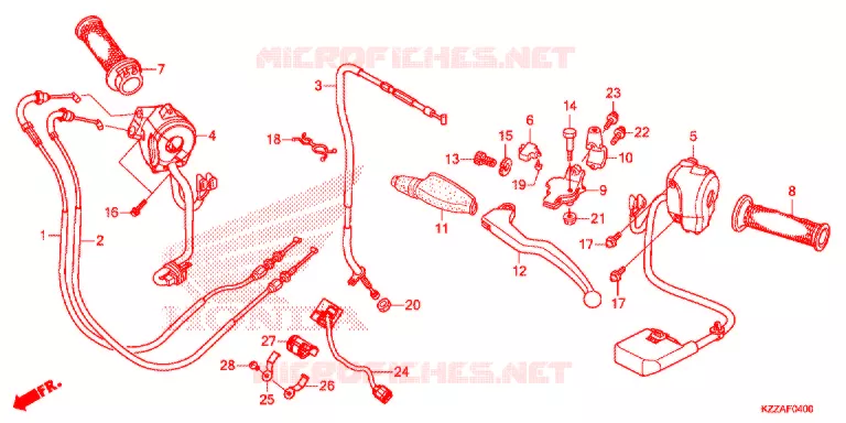 LEVIER DE GUIDON - CABLE - COMMODO Honda MOTO 250 CRF 2018  CRF250RLAJ