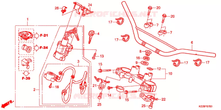 GUIDON - TE DE FOURCHE Honda MOTO 250 CRF 2018  CRF250RDAJ