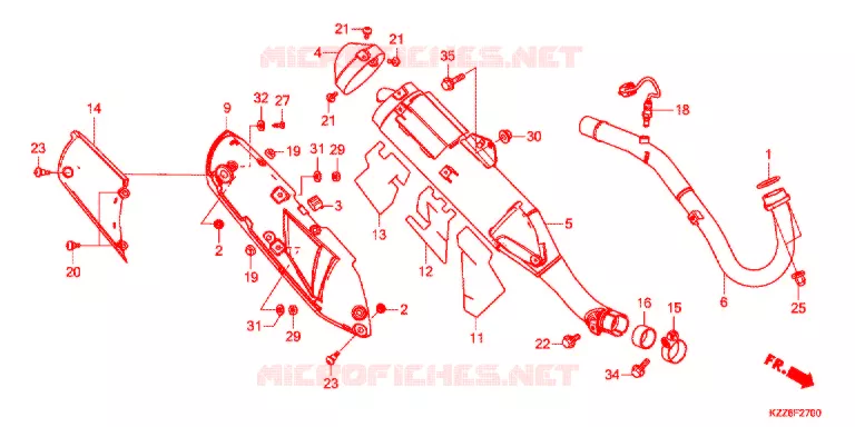 SILENCIEUX D'ECHAPPEMENT Honda MOTO 250 CRF 2018  CRF250RDAJ