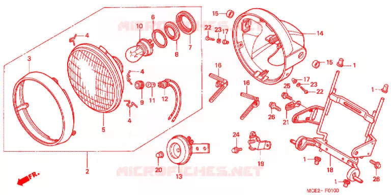 PHARE Honda MOTO 400 CB 2000  CB400LY