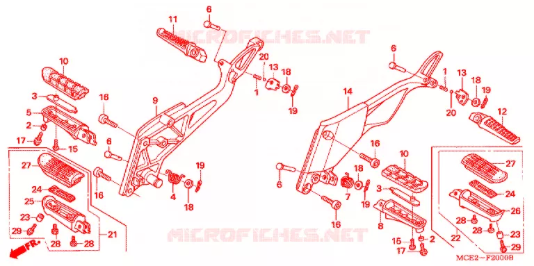 REPOSE PIED Honda MOTO 400 CB 2002  CB400LY