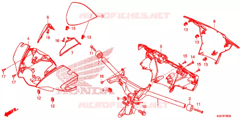 GUIDON - CARENAGE Honda SCOOTER 300 SH 2018  SH300ASJ